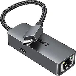 USB C to Ethernet Adapter with 100W Charging Port